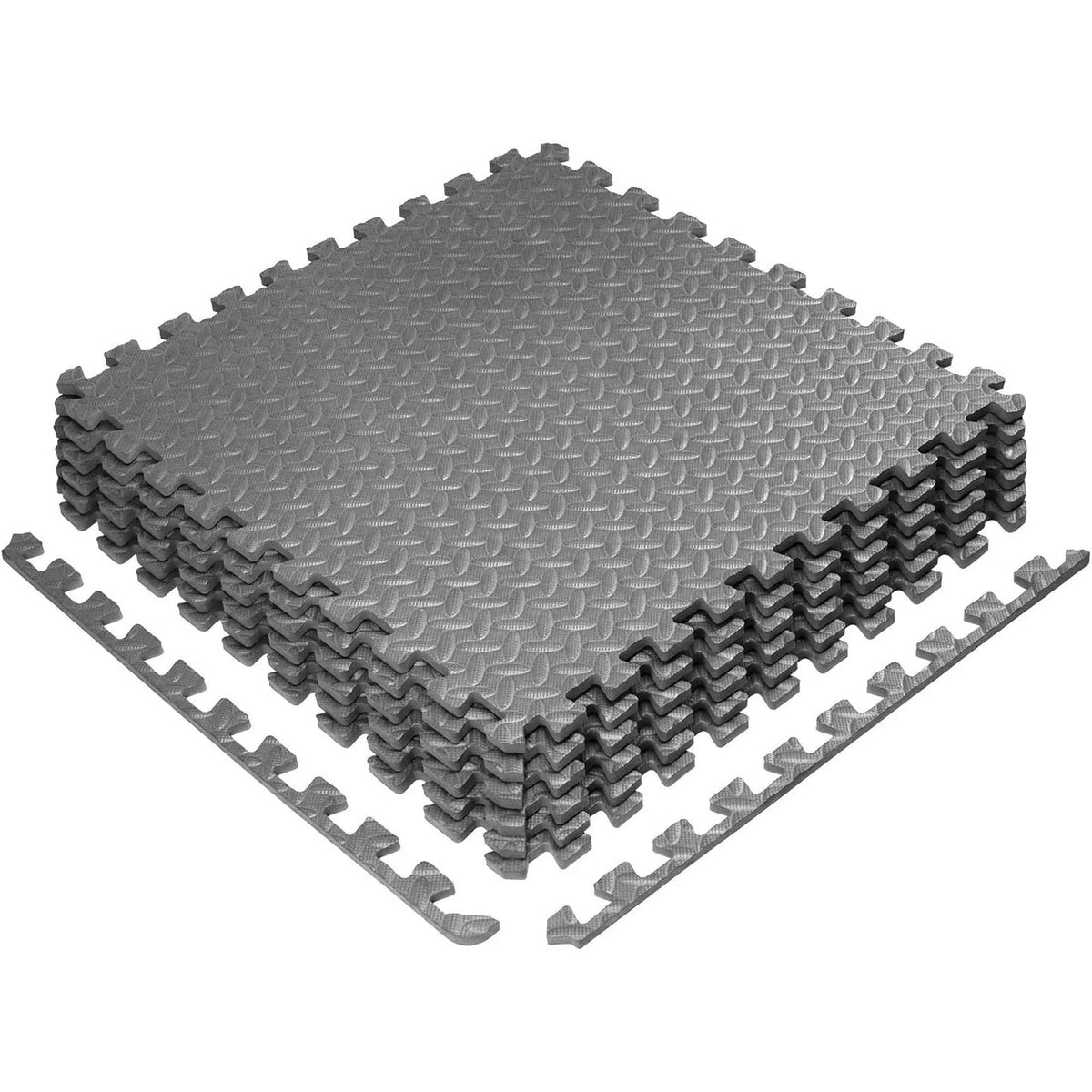 6 pcs Interlocking Exercise Foam Mats 3/8 inch Black V30798