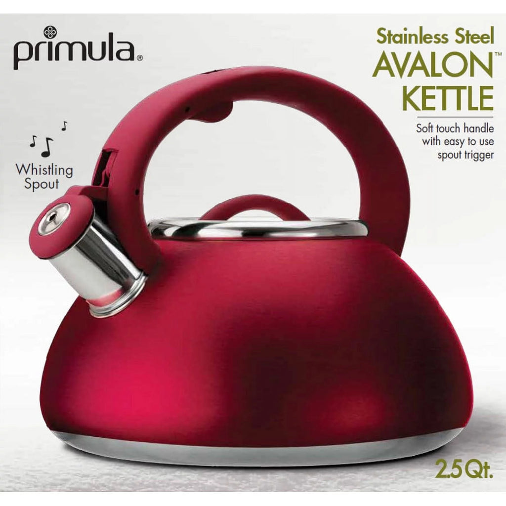 Stainless Steel Whistling Kettle, 2.5 Quarts, Matte Red B918