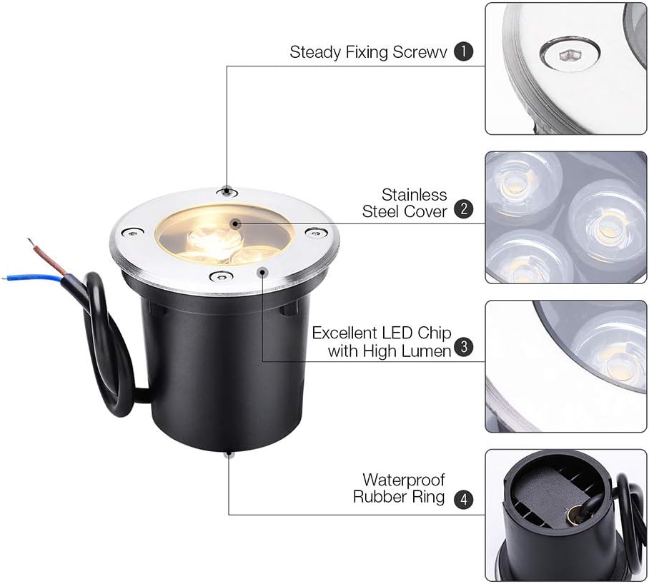 6 Pack 6W Warm White LED Landscape Lights A6638