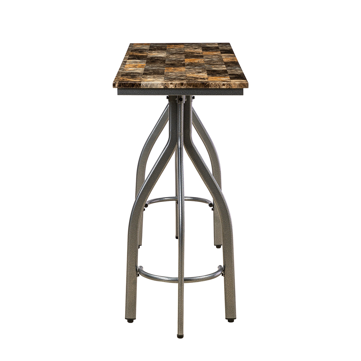 3 Piece Dining Set with 2 Swivel Stools BROWN D702