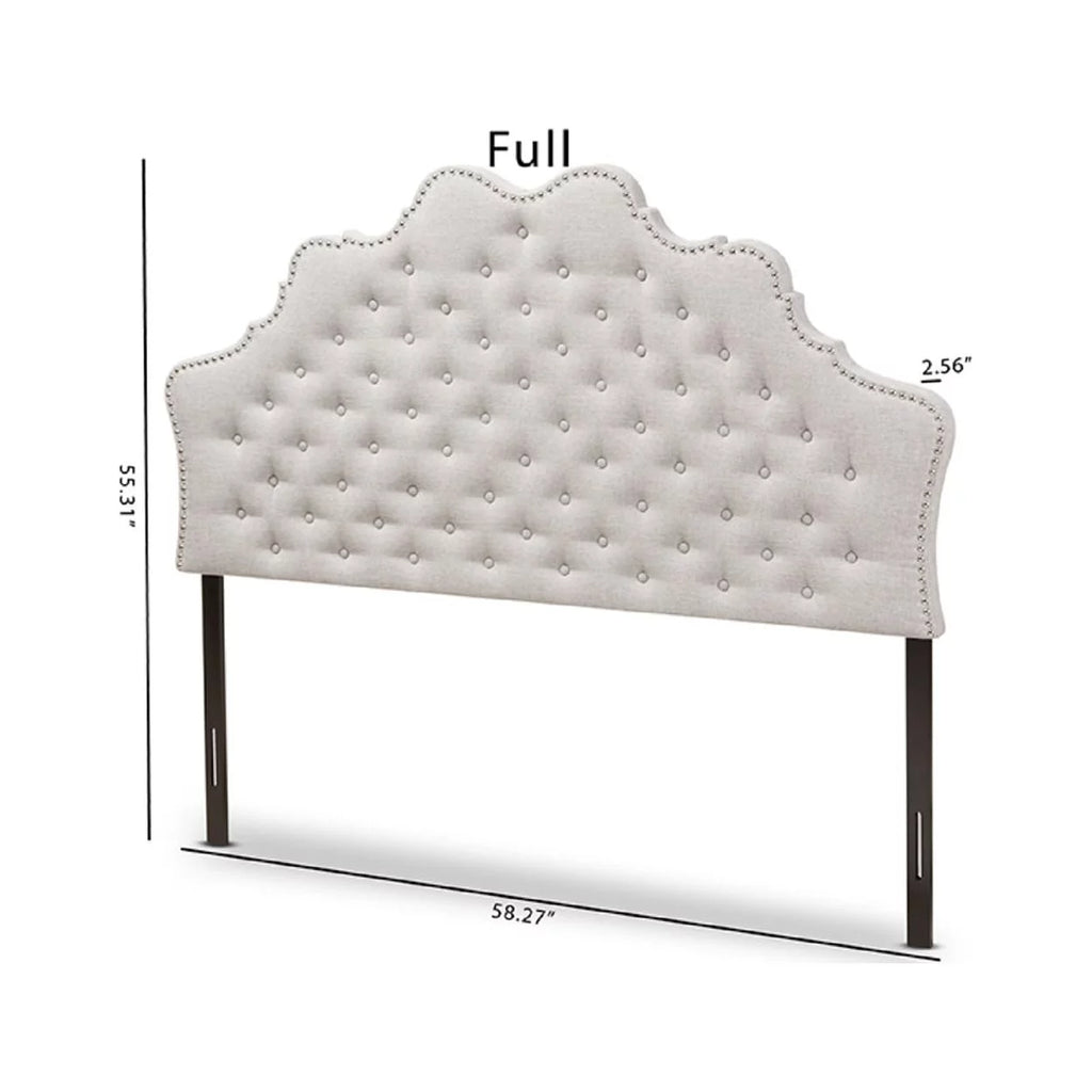 Greyish Beige Fabric Full Size Headboard U972