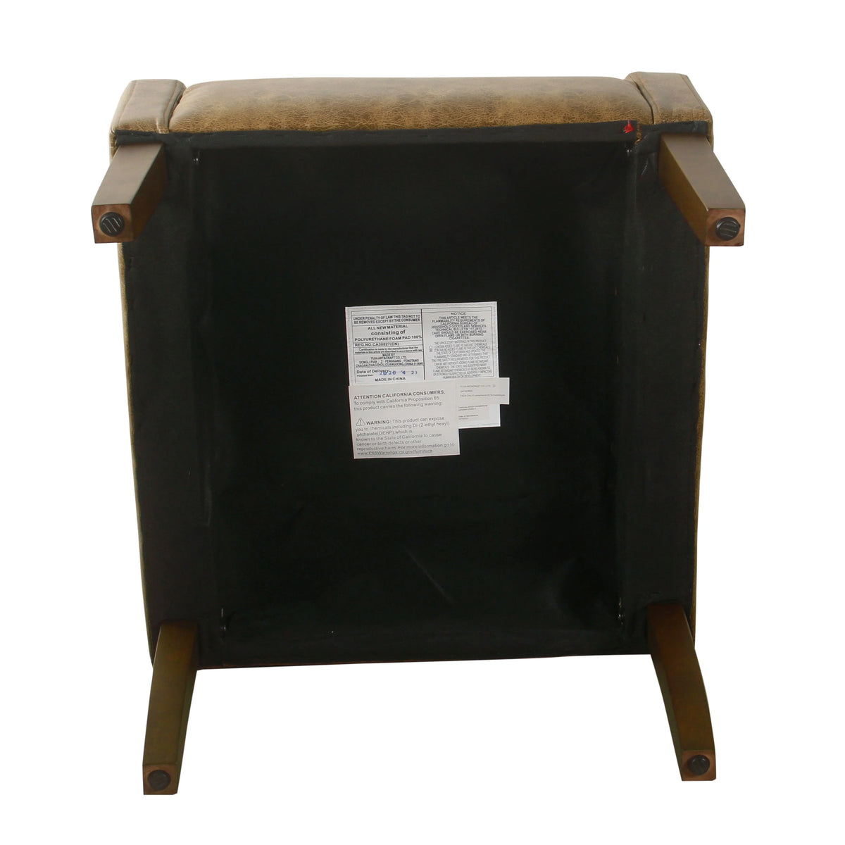 Distressed Brown Faux Leather Accent Chair Y6333