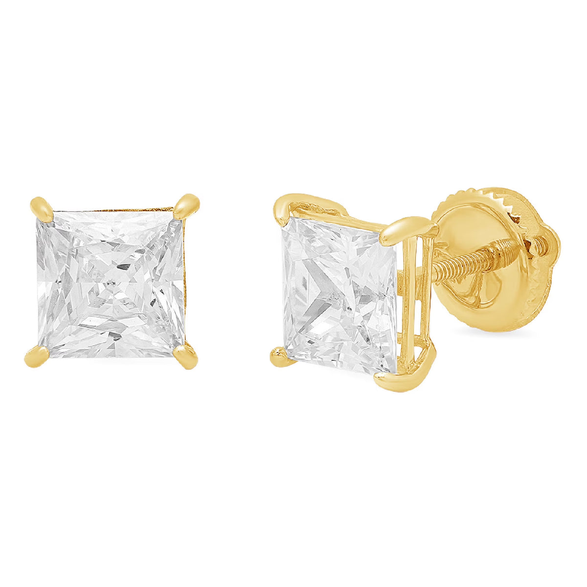 18K Yellow Gold Diamond Stud Earrings N179658