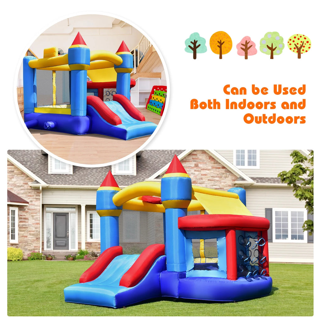 Inflatable Bounce House Castle Slide Bouncer with Basketball Hoop K201