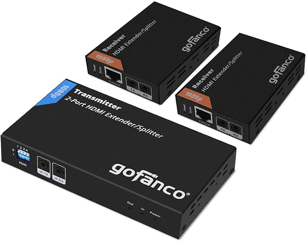 1x2 HDMI Extender Splitter Full HD 1080p Over Cat5e/Cat6/Cat7 Ethernet Cable V1617