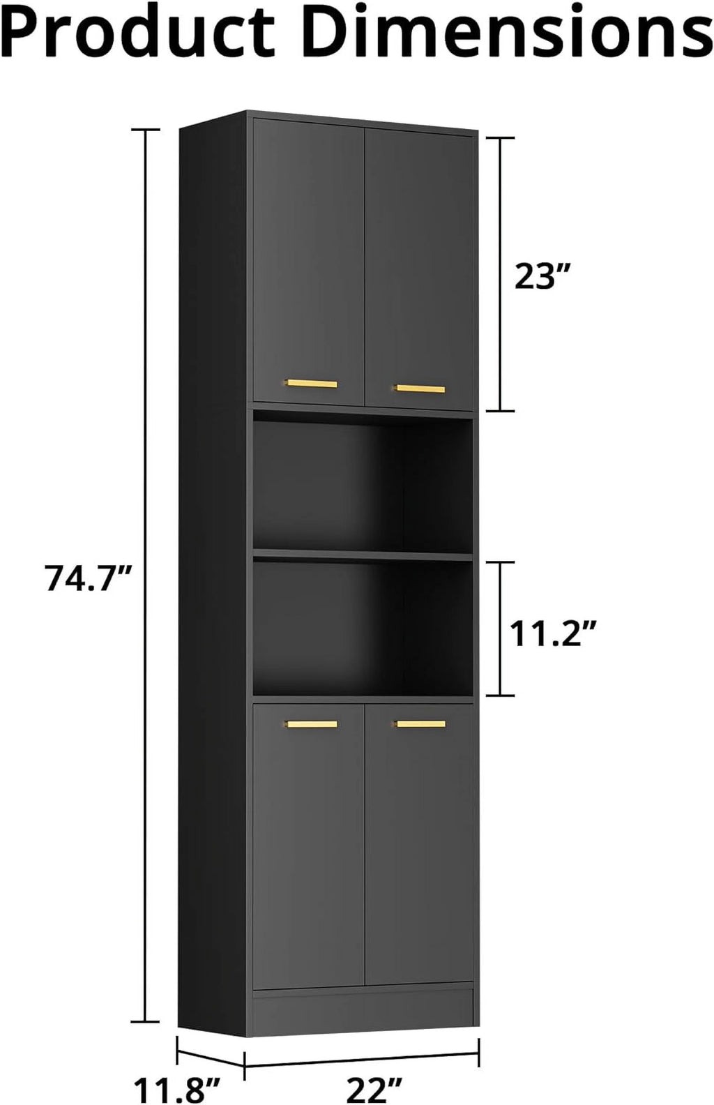 Black Wood Pantry Cabinets B283