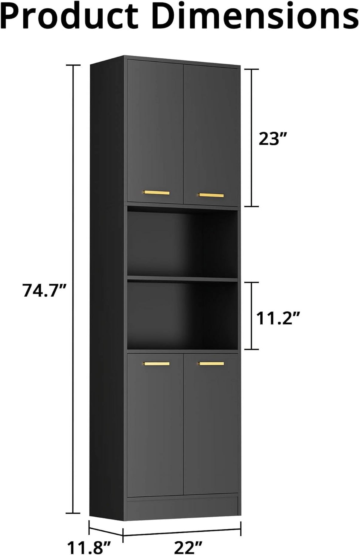 Black Wood Pantry Cabinets B283