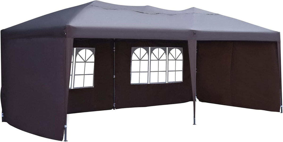 10' x 20' Pop Up Canopy with 4 Removable Sidewalls and Carry Bag, White L36190