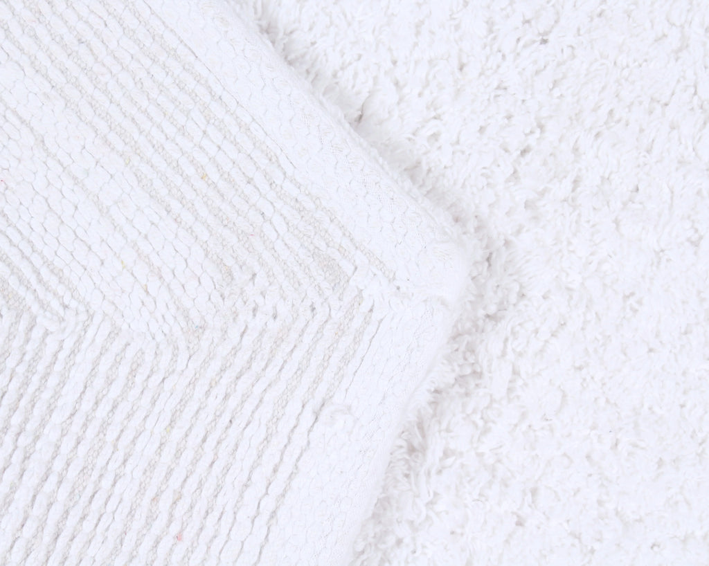 White Cotton Non-Slip 3 Piece Bath Rug Set S341