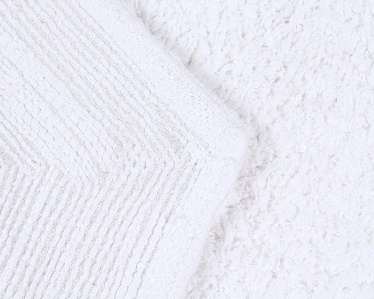 White Cotton Non-Slip 3 Piece Bath Rug Set S341