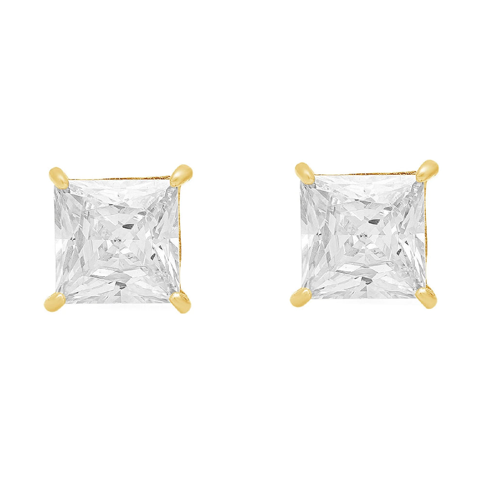 18K Yellow Gold Diamond Stud Earrings N179658