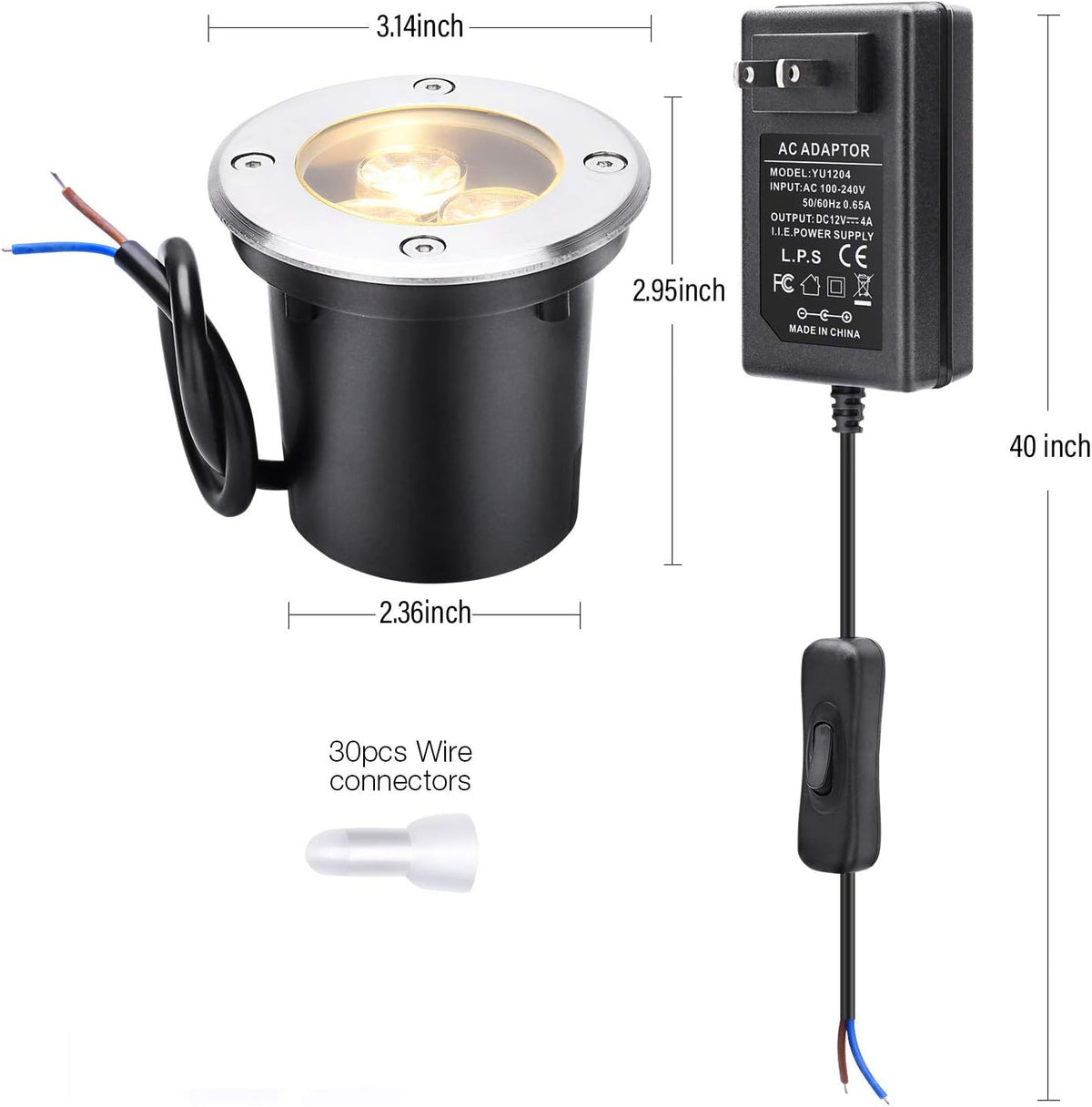 6 Pack 6W Warm White LED Landscape Lights A6638