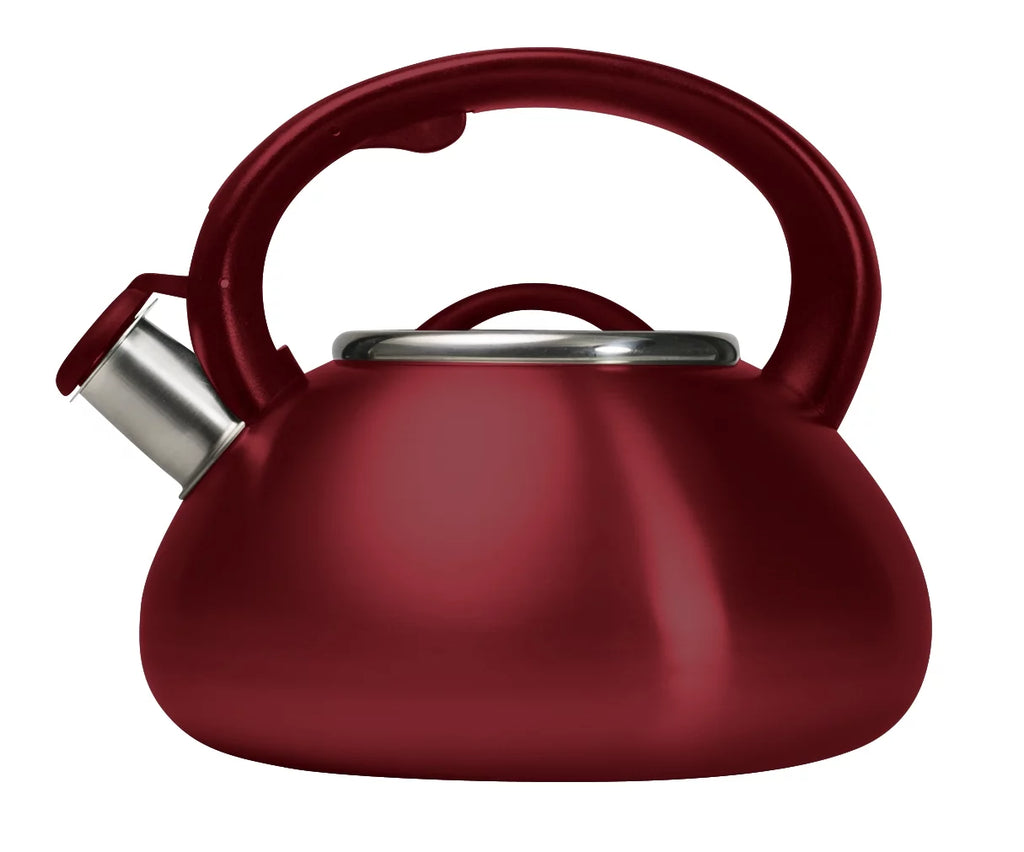Stainless Steel Whistling Kettle, 2.5 Quarts, Matte Red B918