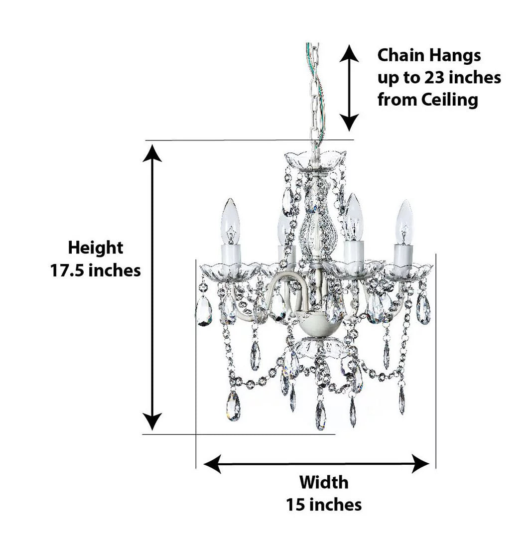 Clear 4 Light Acrylic Crystal Chandelier G4192
