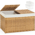 Natural Woven Rattan Storage Basket with Lid 42.3 Gallon S217