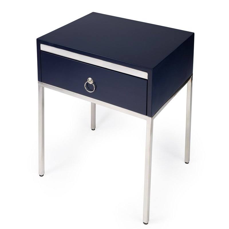 Blue & Silver End Table K887