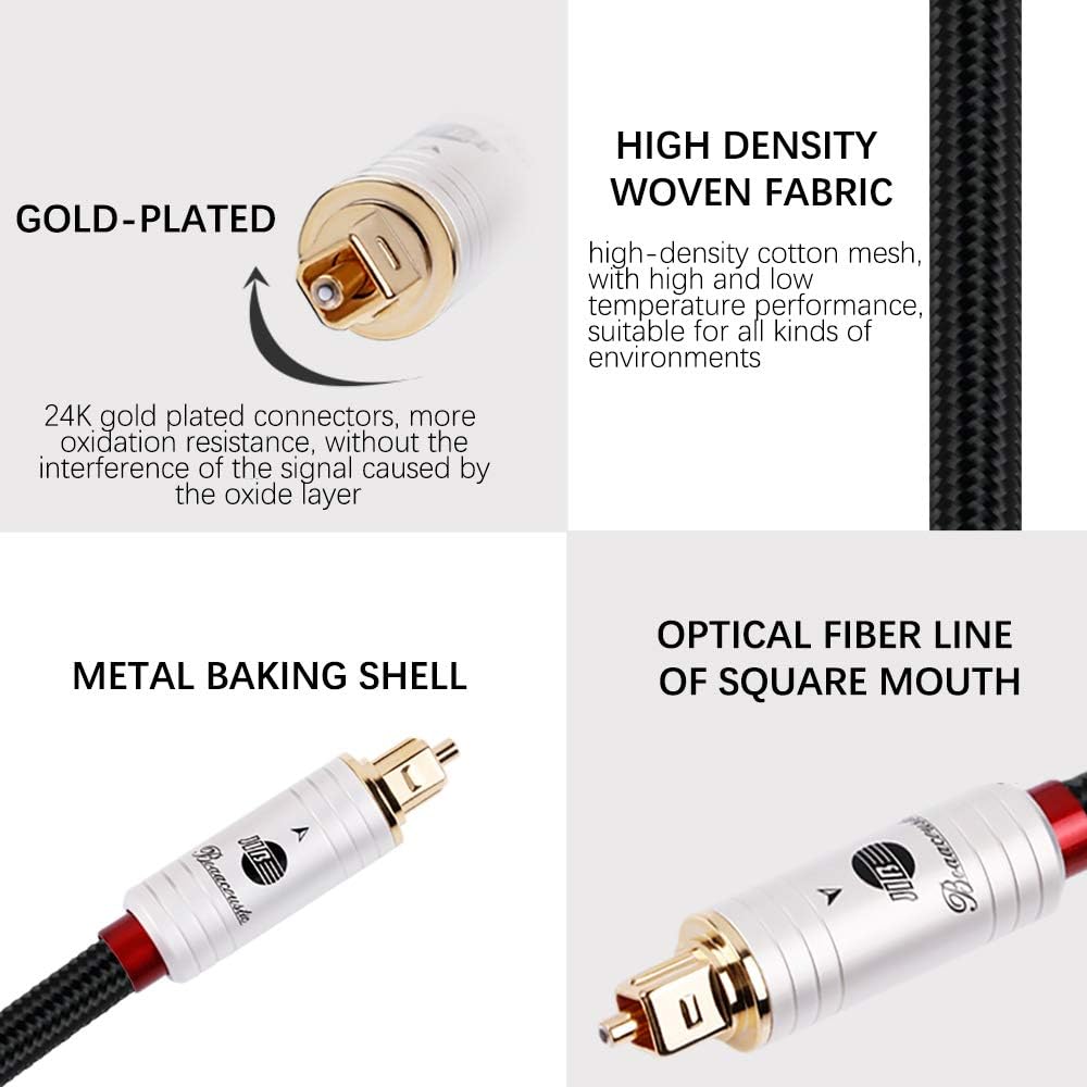 Fiber Optical Audio Cable Toslink Male to Male 6ft K47702