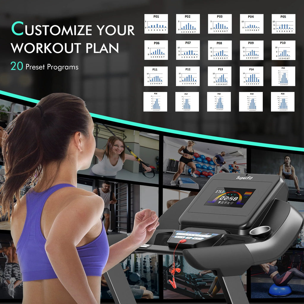 Folding Treadmill with Auto Incline LED Screen V640