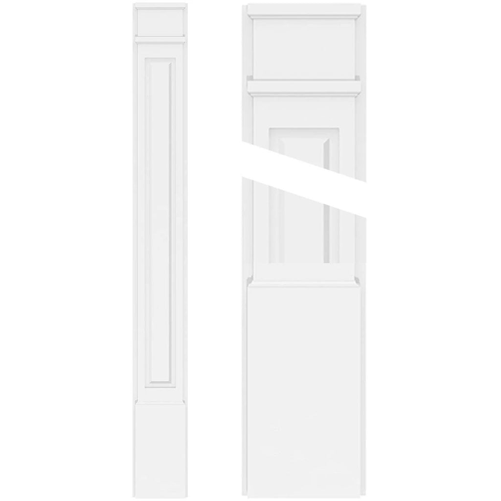 Raised Panel PVC Pilaster with Decorative Capital & Base (Pair) Y7734