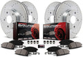 Carbon Fiber Brake Pads with Drilled & Slotted Brake Rotors Kit E509