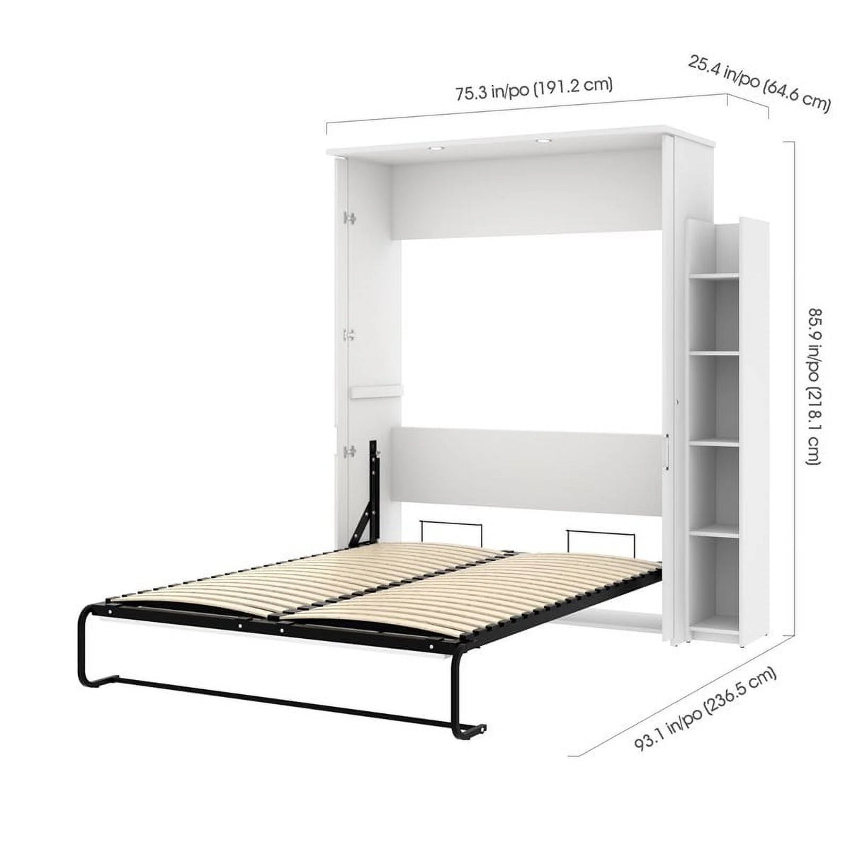 Queen Murphy Bed and Storage Unit in White C43448