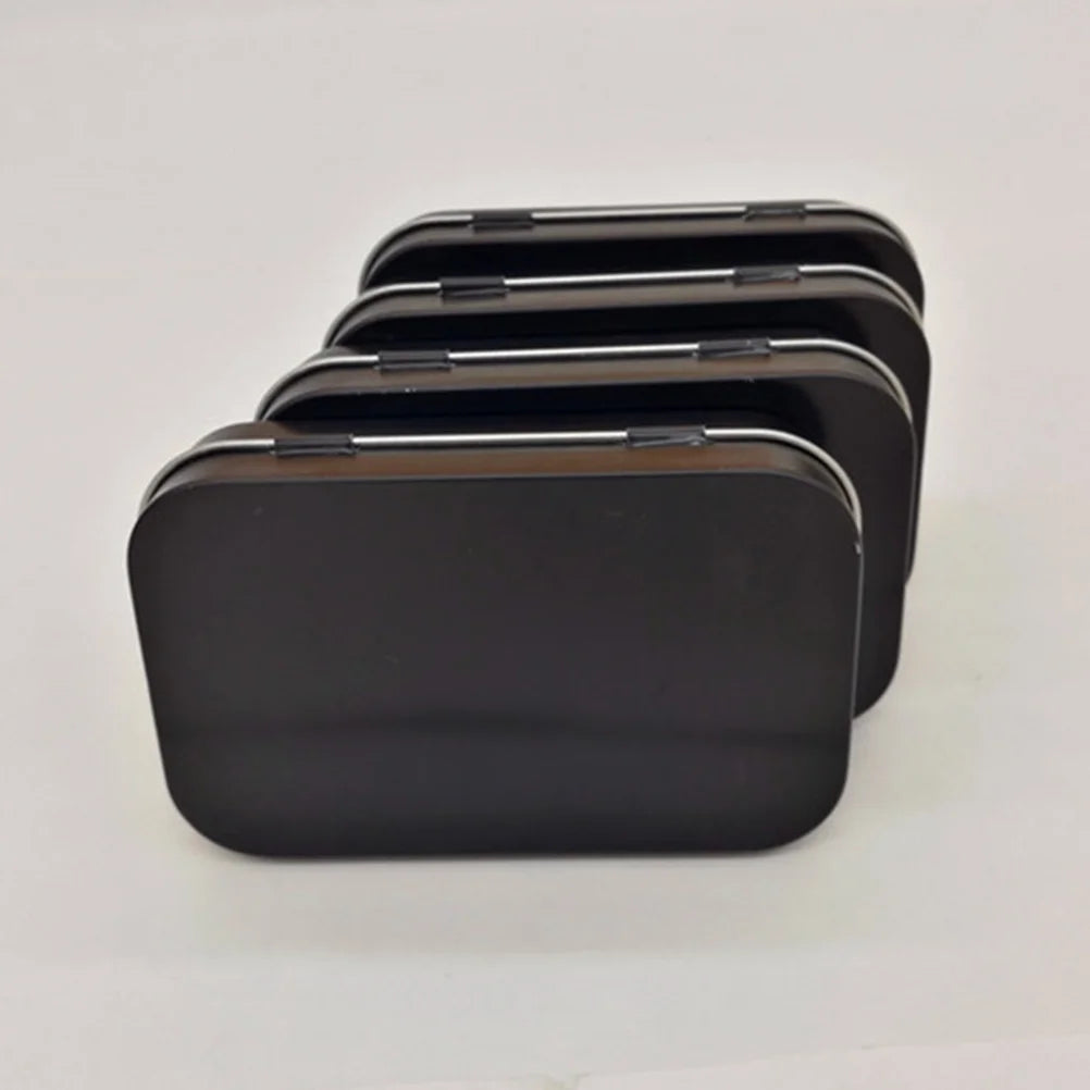 5 PCS Mini Rectangular Tin Storage Boxes with Lids Black Z5515
