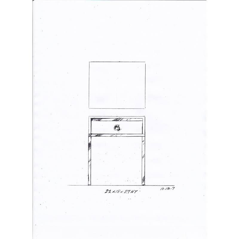 Blue & Silver End Table K887