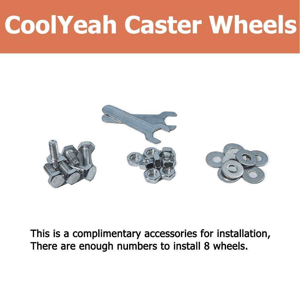 4 inch Swivel Plate PVC Caster Wheels, Heavy Duty Locking Casters (Pack of 8, 4 with Brake & 4 Without) D148