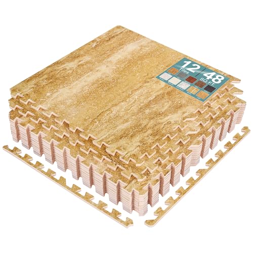 Wood Grain EVA Interlocking Floor Mats with Borders I29328