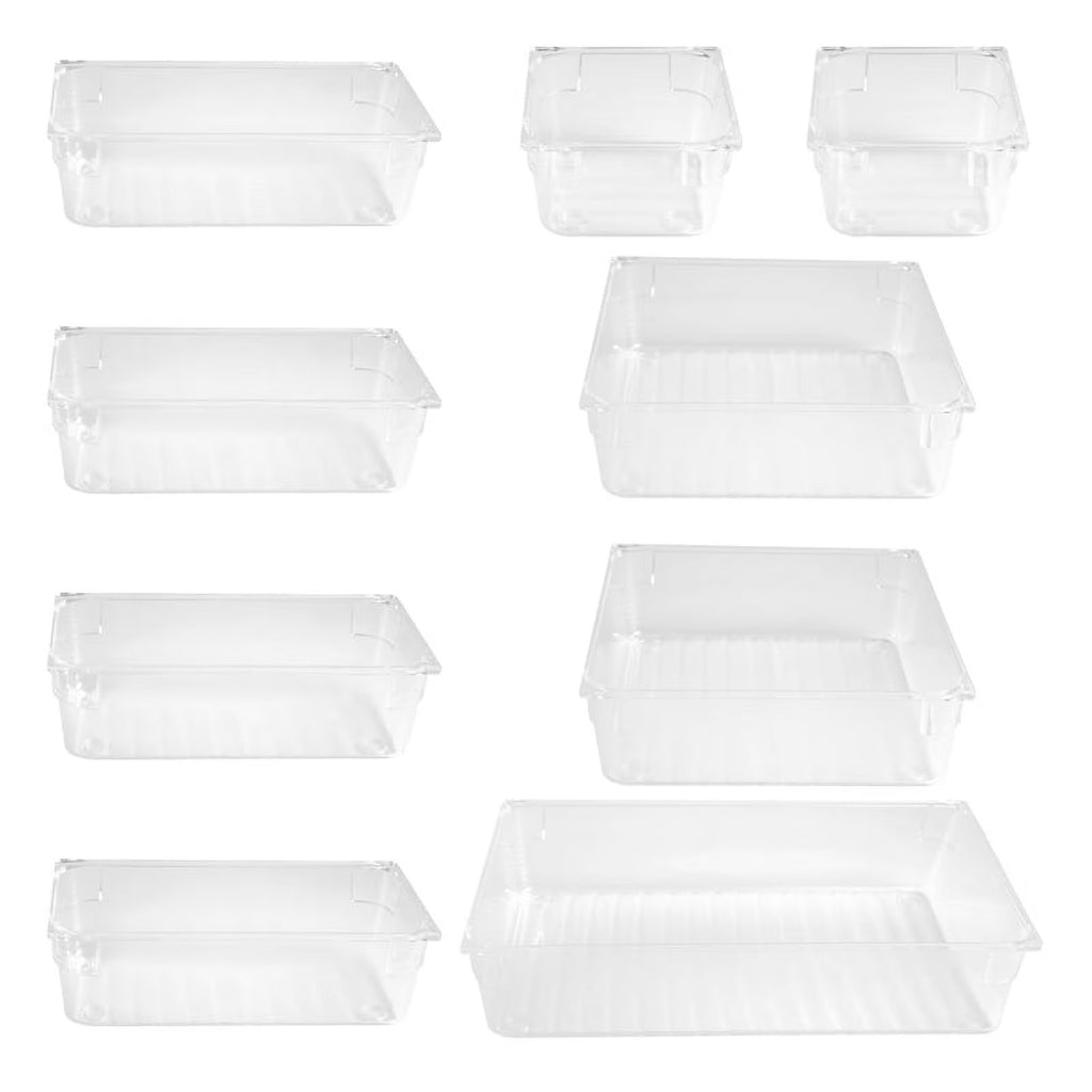 9 Pcs Clear Drawer Organizer Trays Assorted 4-Size Drawer Dividers V432