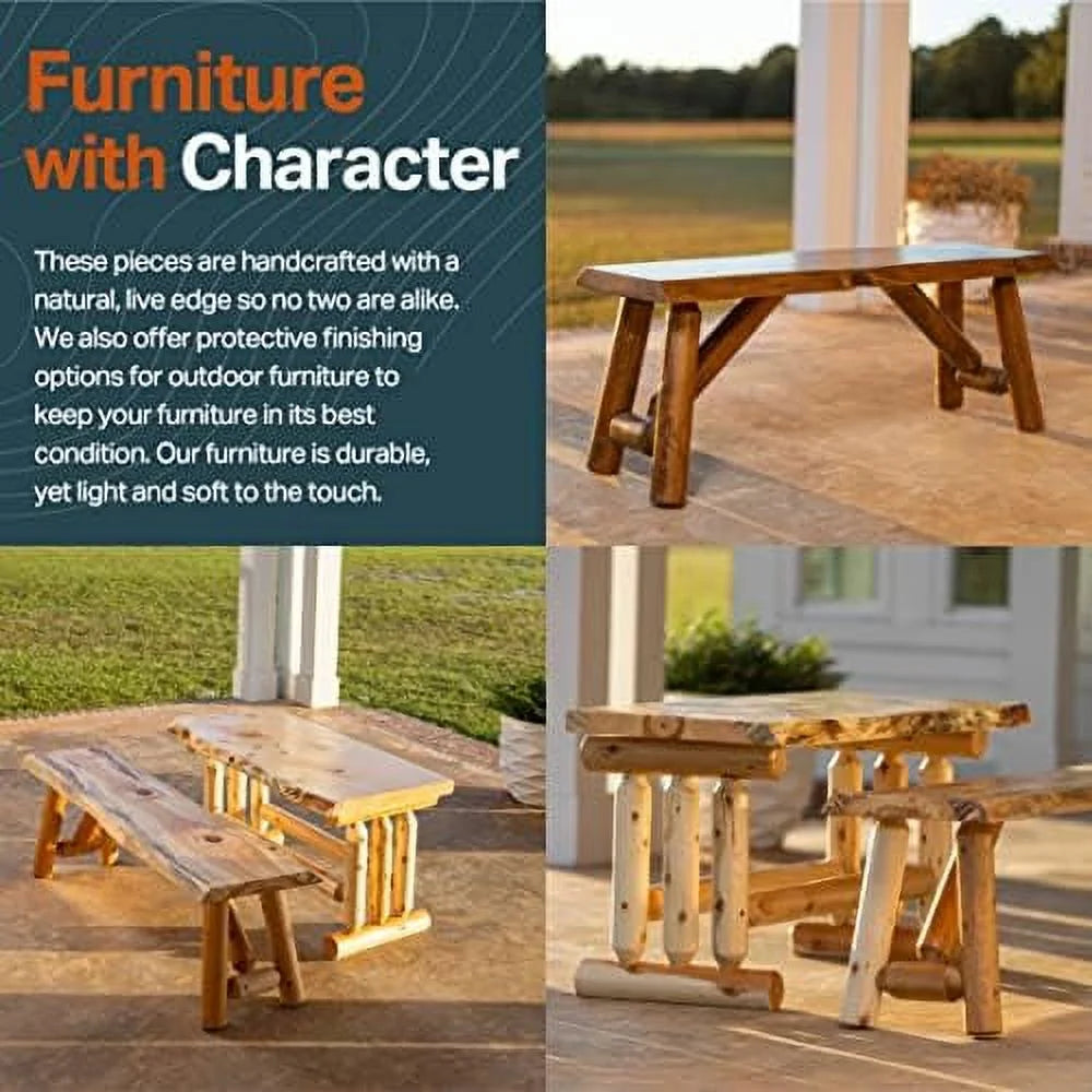 Rustic Pine & Cedar Wood Bench I69600