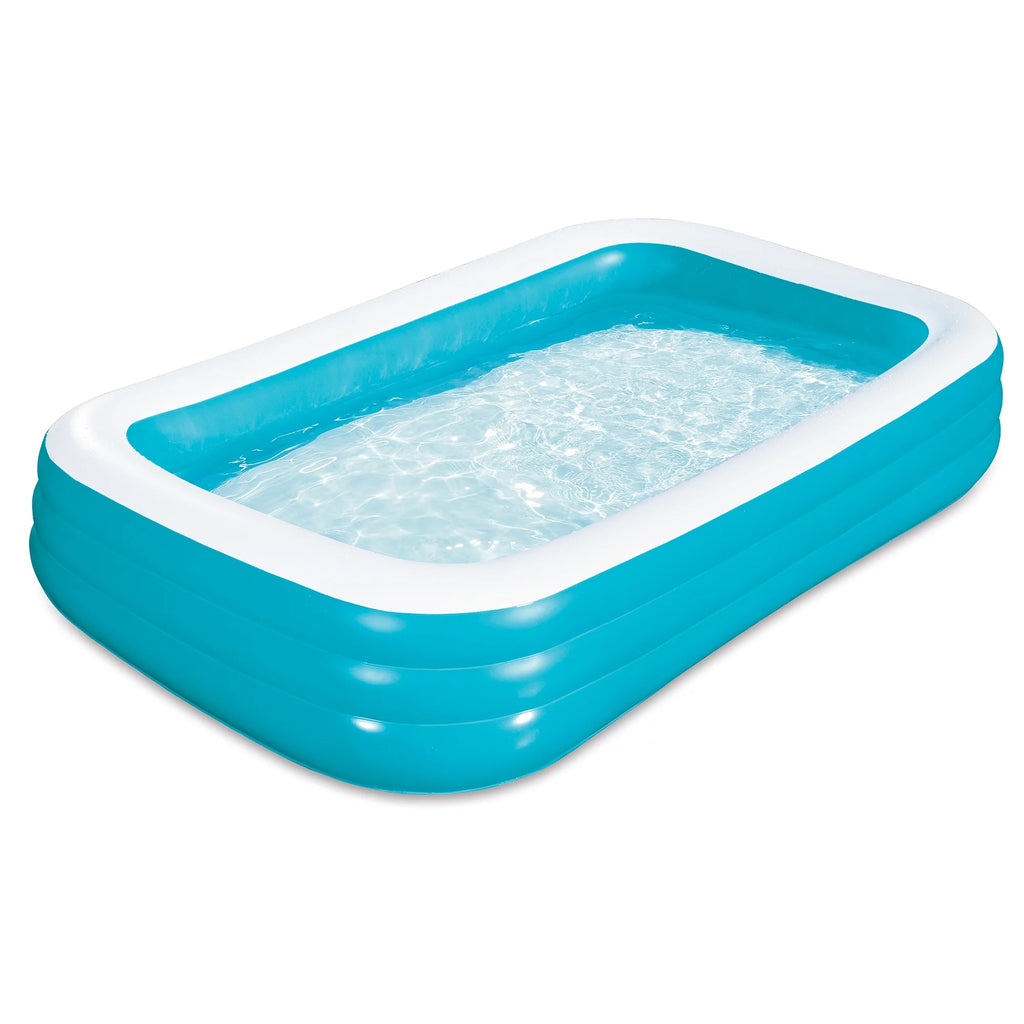 10-Foot Rectangular Inflatable Family Pool, Blue Y226900