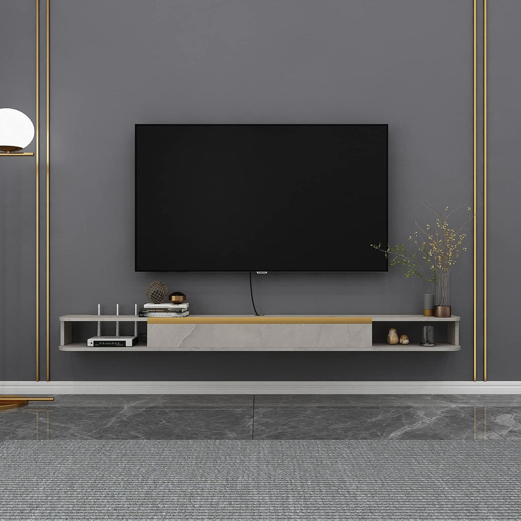 Light Gray Wall-Mounted Floating TV Stand Q8429
