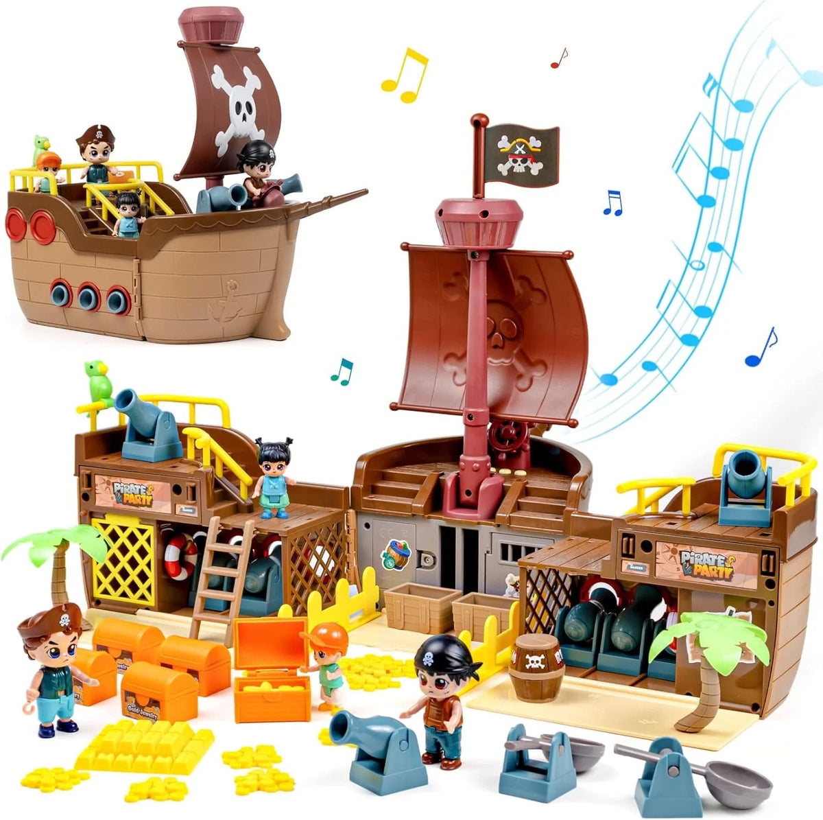 Brown Pirate Boat Toys Q643768