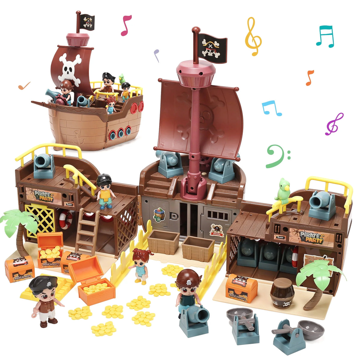 Brown Pirate Boat Toys Q643768