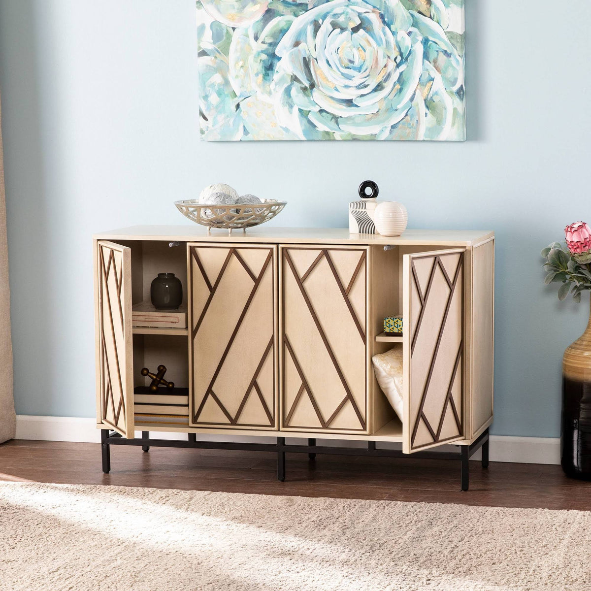 Antique Cream/Black Art Deco Buffet B6136