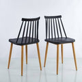 Black Solid Wood Slat Back Side Chair D28400