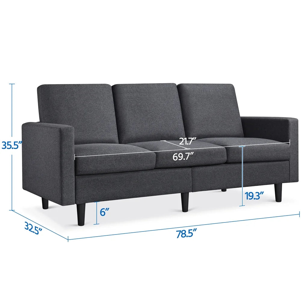 Gray Fabric 3-Seater Sofa M8404