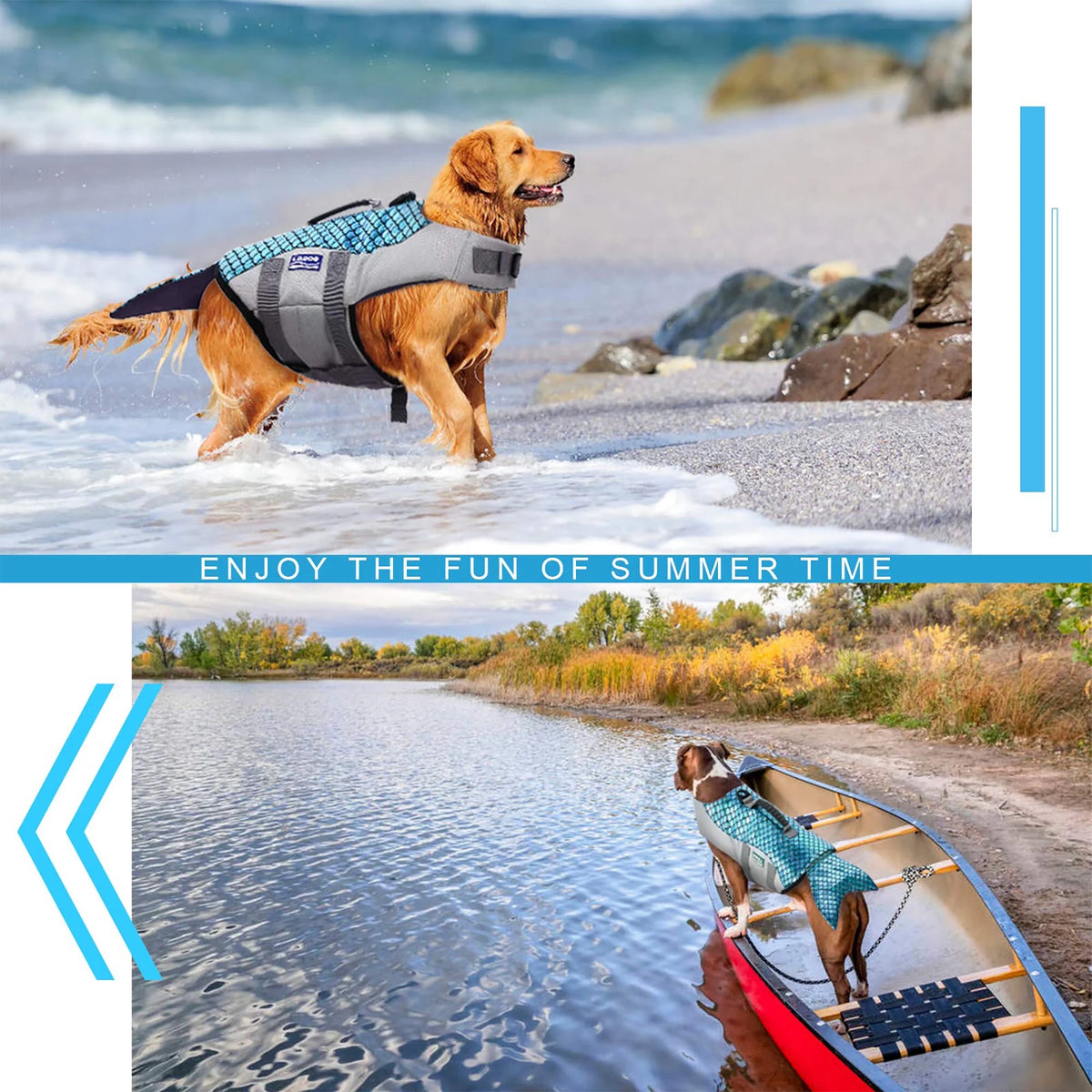 Reflective Dog Life Jacket with Rescue Handle Q7654