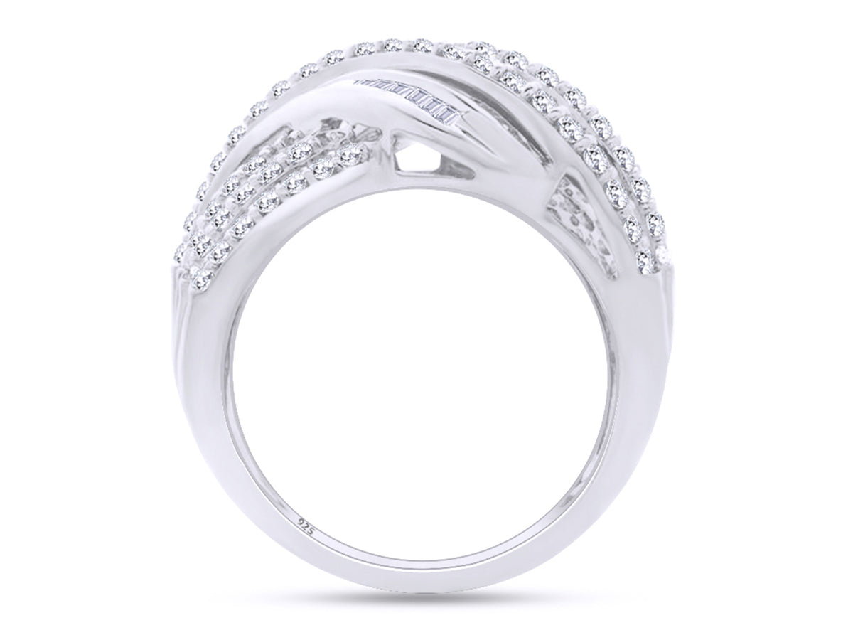 14K Gold Over Sterling Silver Multi-Row Engagement Ring R69772