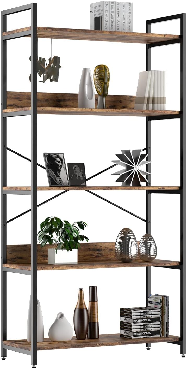 4 Tier Wood and Metal Bookshelf X965576