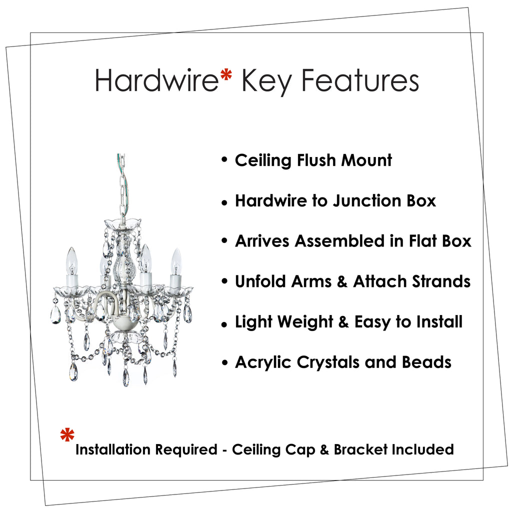 Clear 4 Light Acrylic Crystal Chandelier G4192