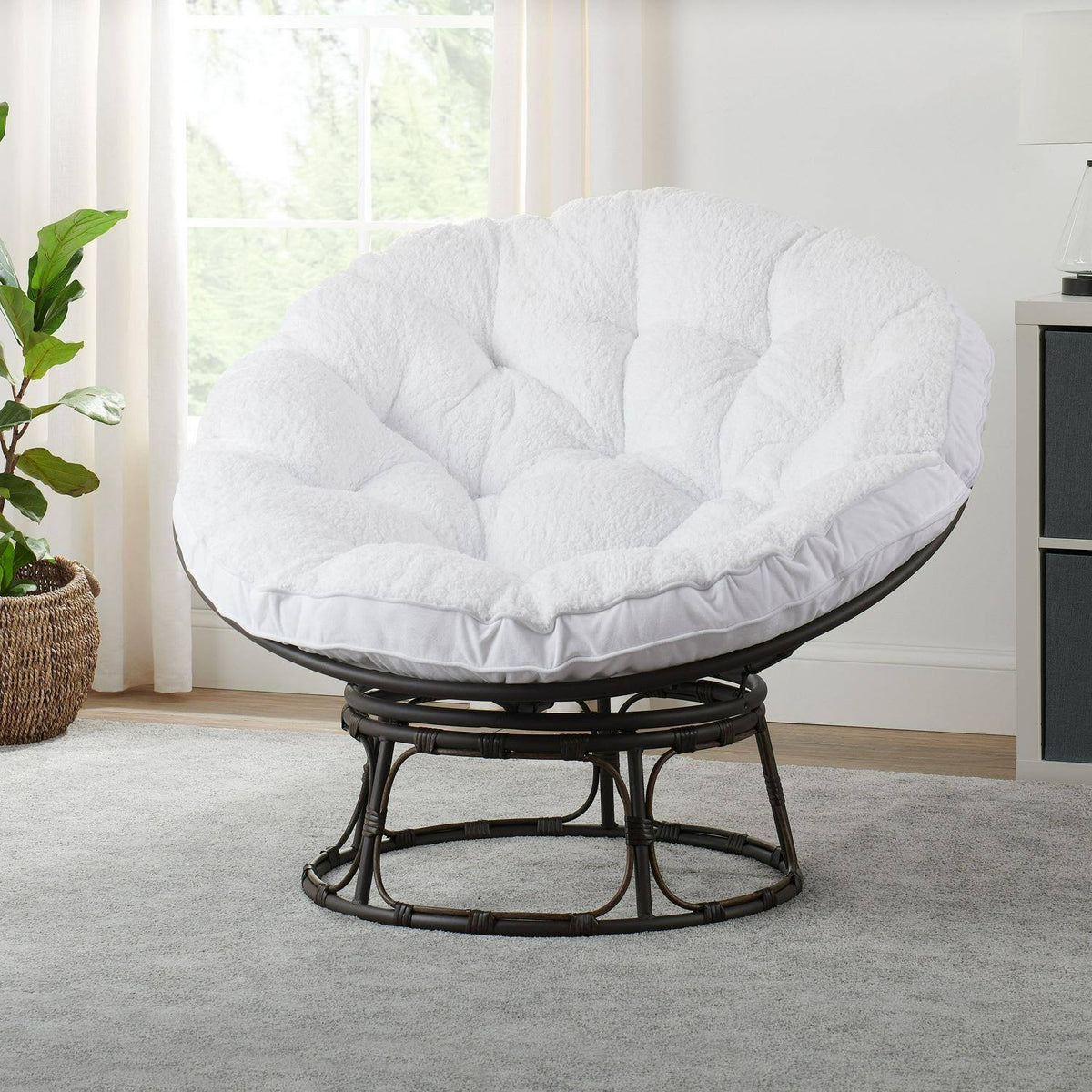 Navy Fabric Papasan Chair S53102