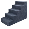 Dark Gray Linen 5-Step Pet Stairs with Foam F84817
