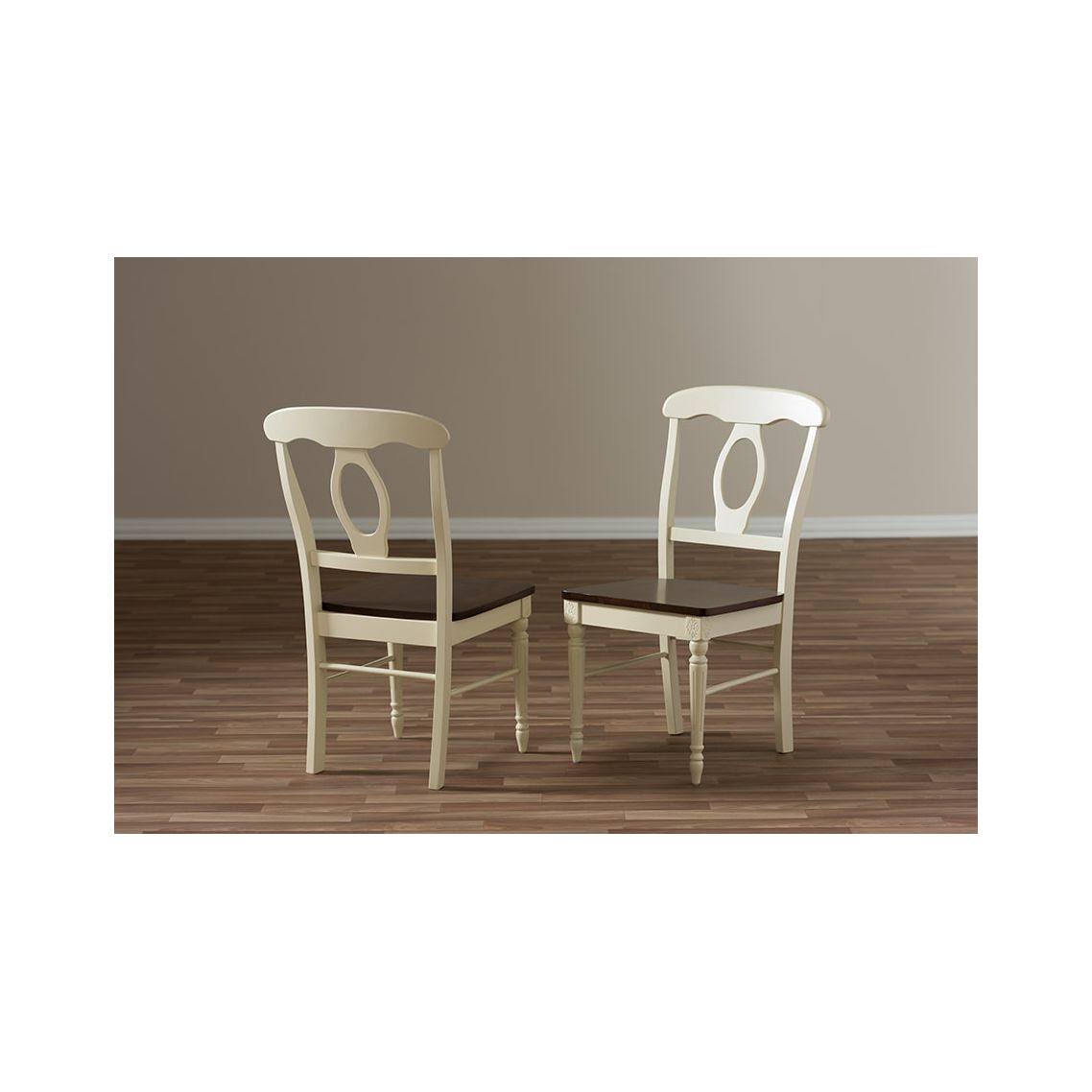 French Country Cherry Brown Wood Dining Chair (Set of 2) M621