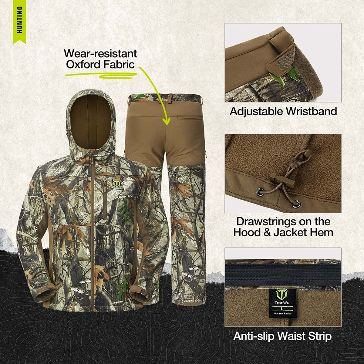 Hunting Jacket and Pants with Fleece Lining I791492