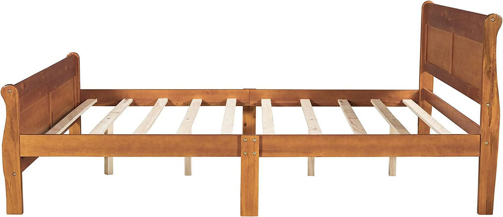 Queen Size Wood Platform Bed Frame with Headboard T73151