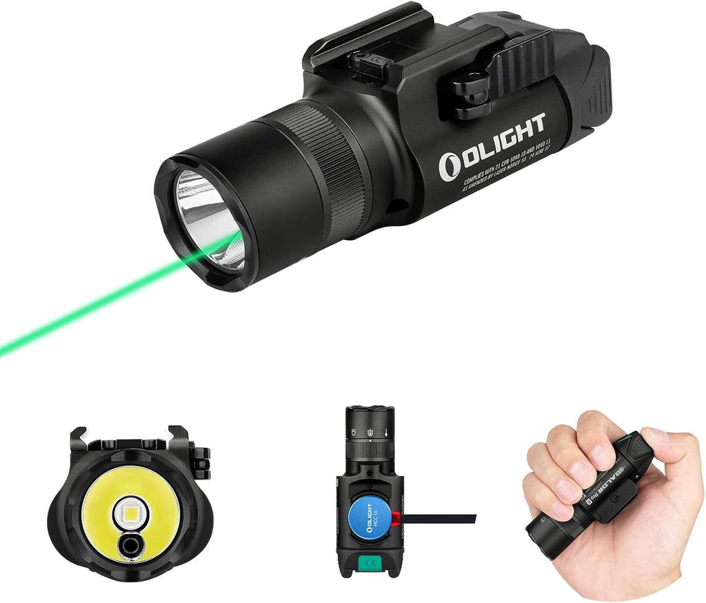 1350 Lumens Rechargeable Tactical Flashlight with Green Beam and White LED W858