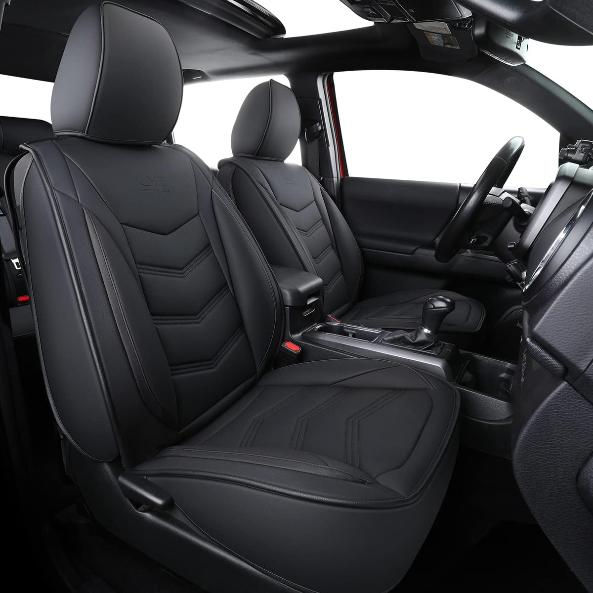 Black Waterproof Faux Leather Full Set Seat Covers P427660