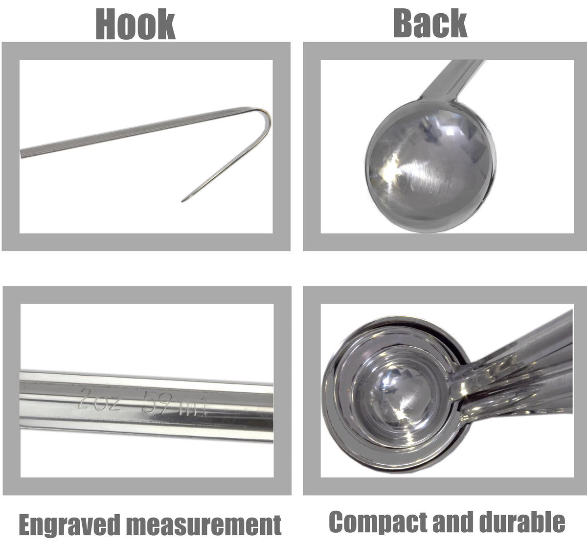 2 Pack 8 Oz Stainless Steel Soup Ladle Z154815